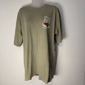 NWT US Apparel Mens Olive Green Short Sleeve Graphic Casual  NO TShirt Large